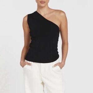 NWT* DISSH Anya black shoulder knit top - size M